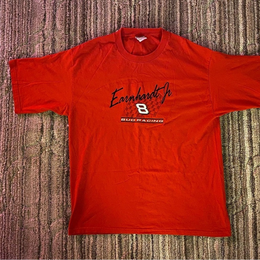 Dale Earnhardt Jr. Bud Racing T shirt excellent embroidery.